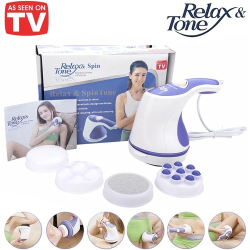 Professional Relax & Spin Tone Complete Full Body Massager with 4 Different Massage Head Slimming Massager