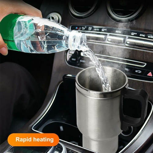12V Car Charging Stainless Steel Heated Travel Mug Kettle 450ml Water Coffee Milk Thermal Mug Heating Cup