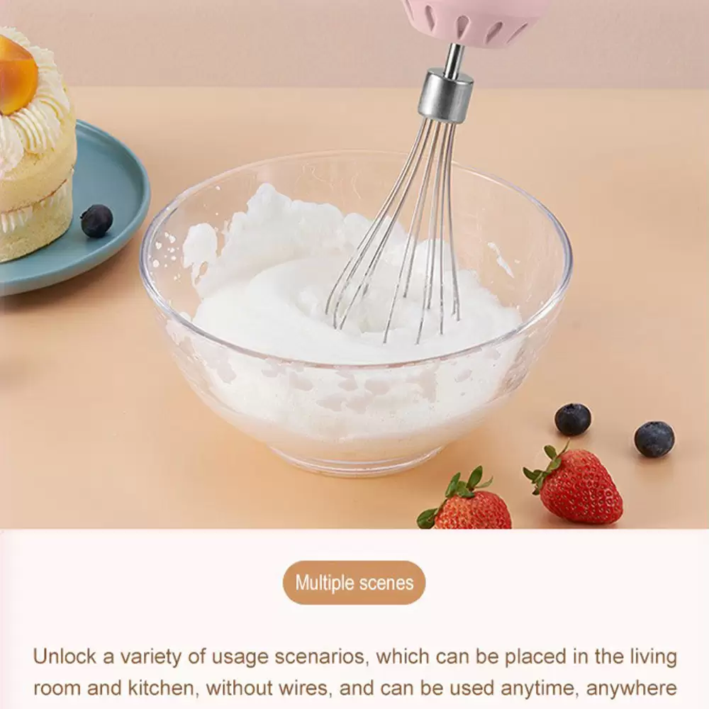 3 Speeds 3 in 1 Wireless Portable Multi-Function Cooking Machine Electric Food Mixer Hand Blender Egg Beater Baking Hand Mixer (40)