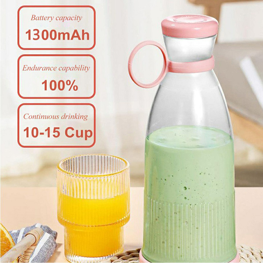 Portable Rechargeable 6 Blades Juice Blender 420ml Electric Bottle Juice Maker Squeezer (10)