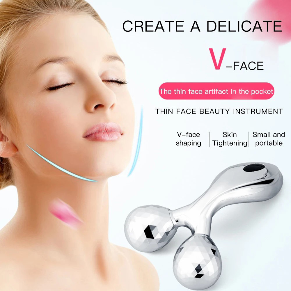 Professional 3D Face Body Massager 360 Rotating Roller Massager 2 Wheels Facial Slimming Tightening Skin Handheld 3D Roller (10)