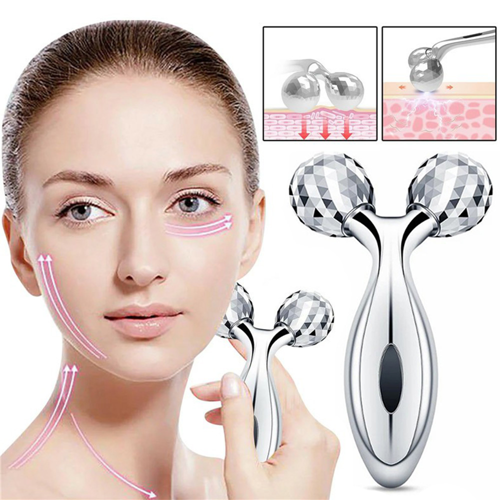 Professional 3D Face Body Massager 360 Rotating Roller Massager 2 Wheels Facial Slimming Tightening Skin Handheld 3D Roller (11)