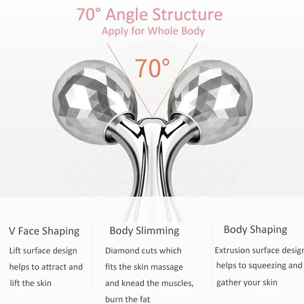 Professional 3D Face Body Massager 360 Rotating Roller Massager 2 Wheels Facial Slimming Tightening Skin Handheld 3D Roller (13)