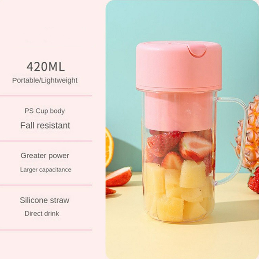 Rechargeable 6 Blade Portable Fruit Juicer with Straw Juice Blender with Juicer Cup