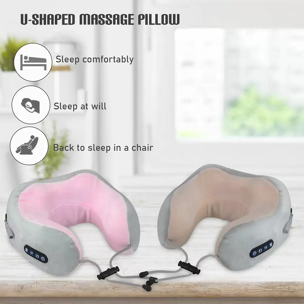 Portable Rechargeable U-Shaped Massage Pillow Relaxing Multi-Functional Car Home Massage Pillow (11)