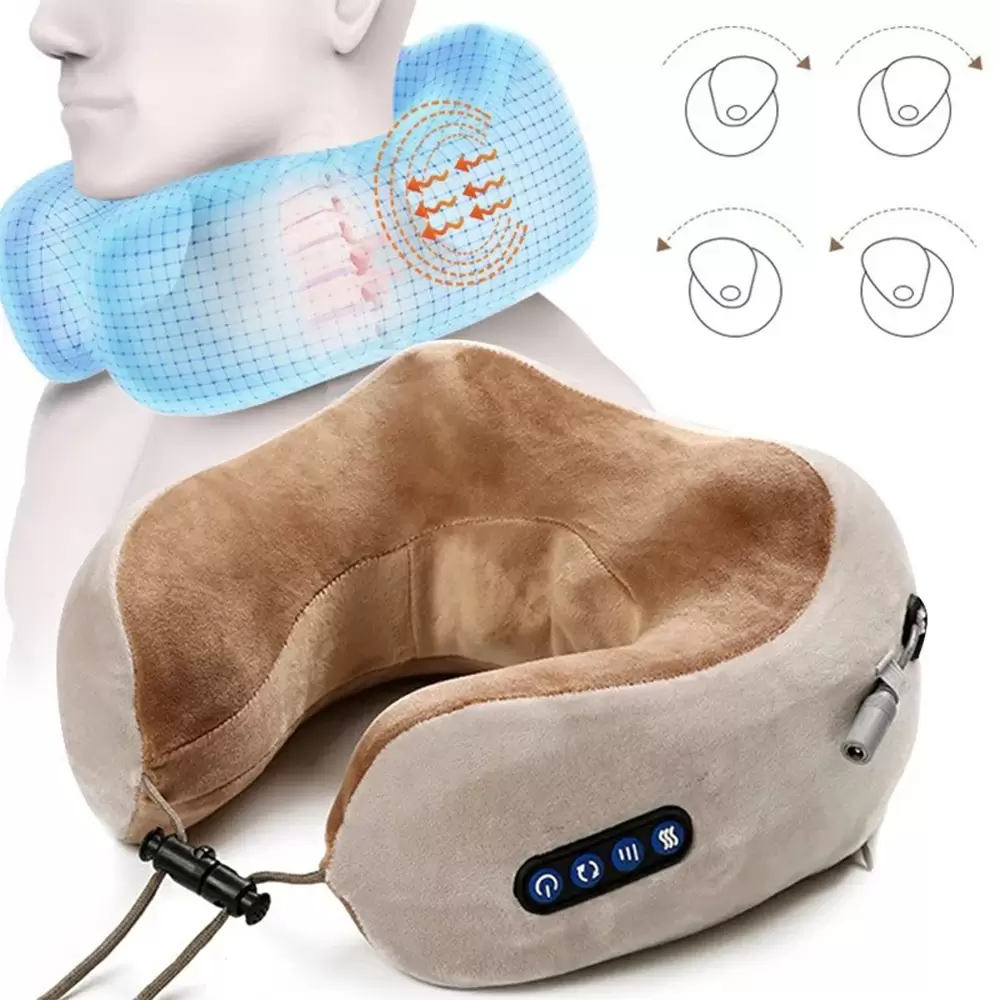 Portable Rechargeable U-Shaped Massage Pillow Relaxing Multi-Functional Car Home Massage Pillow (14)