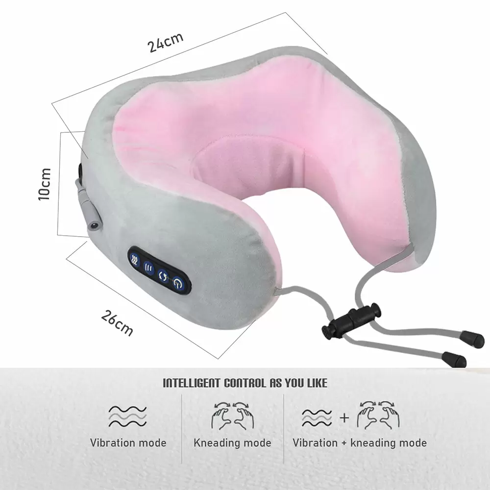Portable Rechargeable U-Shaped Massage Pillow Relaxing Multi-Functional Car Home Massage Pillow (6)