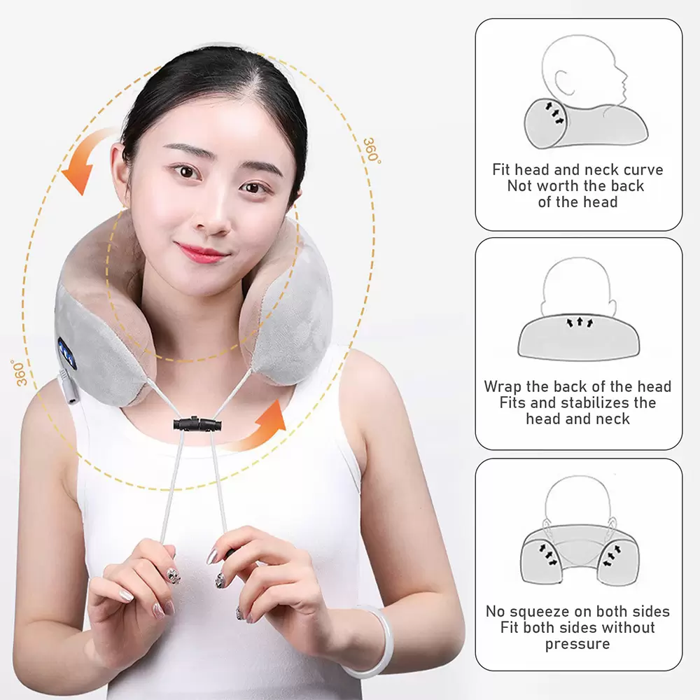 Portable Rechargeable U-Shaped Massage Pillow Relaxing Multi-Functional Car Home Massage Pillow (8)
