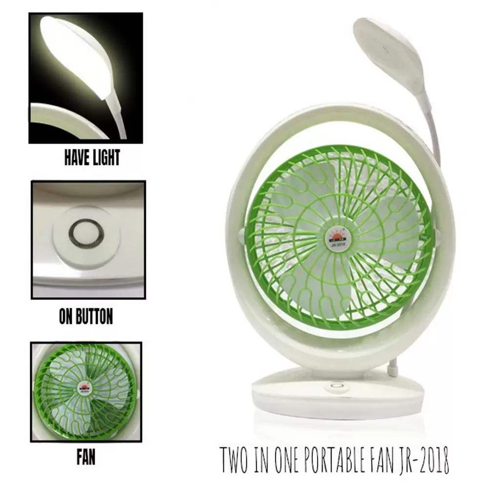 Rechargeable 7 Inch Table Fan with 21 LED Light JR-2018 AC and DC Fan with Light (12)