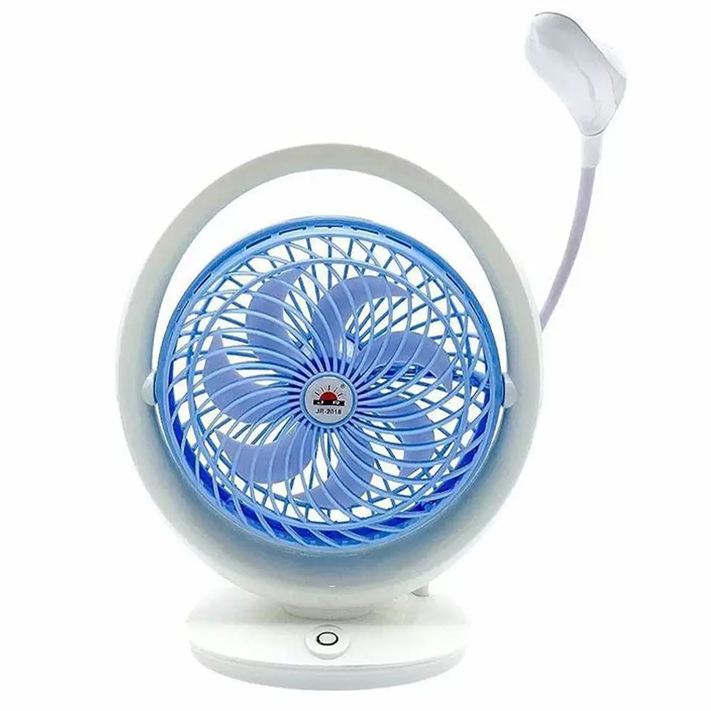 Rechargeable 7 Inch Table Fan with 21 LED Light JR-2018 AC and DC Fan with Light (3)