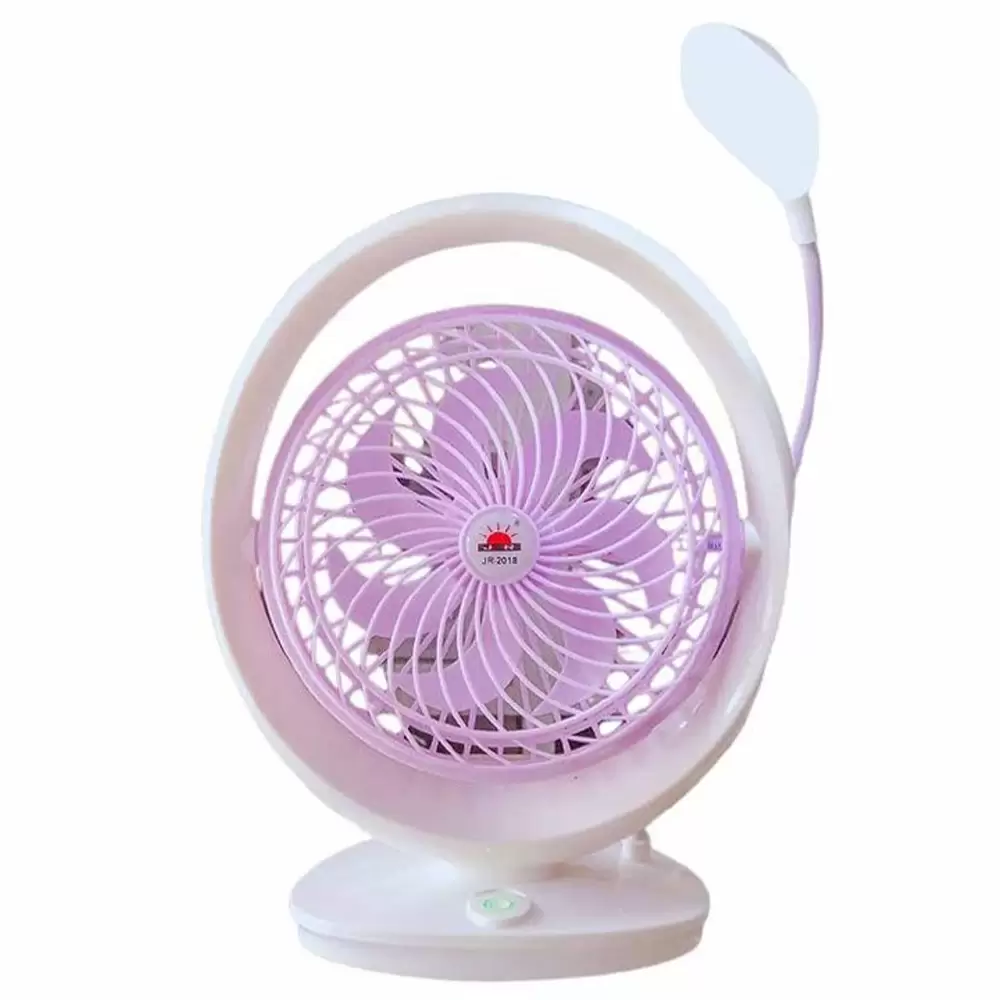 Rechargeable 7 Inch Table Fan with 21 LED Light JR-2018 AC and DC Fan with Light (5)