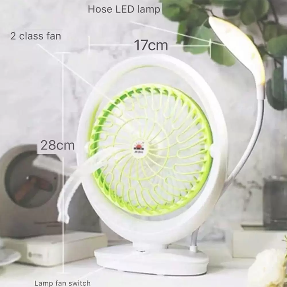 Rechargeable 7 Inch Table Fan with 21 LED Light JR-2018 AC and DC Fan with Light (8)