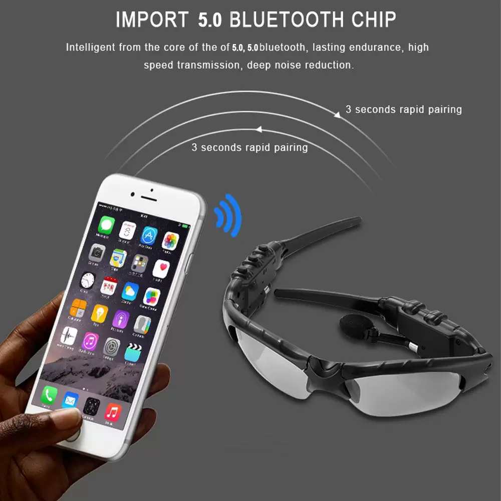 Smart Bluetooth Sunglasses Wireless Earphone Polarized Glasses with Microphone (19)