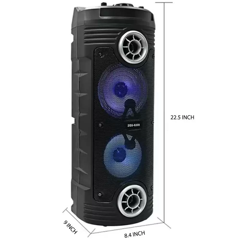 Super Bass ZQS-6208 Bluetooth Big Speaker With Remote And Wired Mic (6)