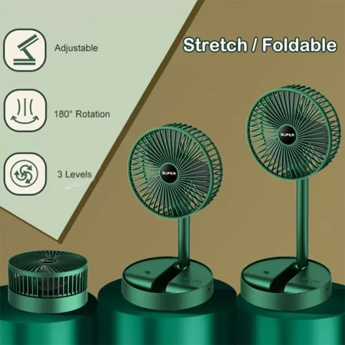 FS-21 Rechargeable Portable Folding fan Electric Fan with Mobile Stand (3)