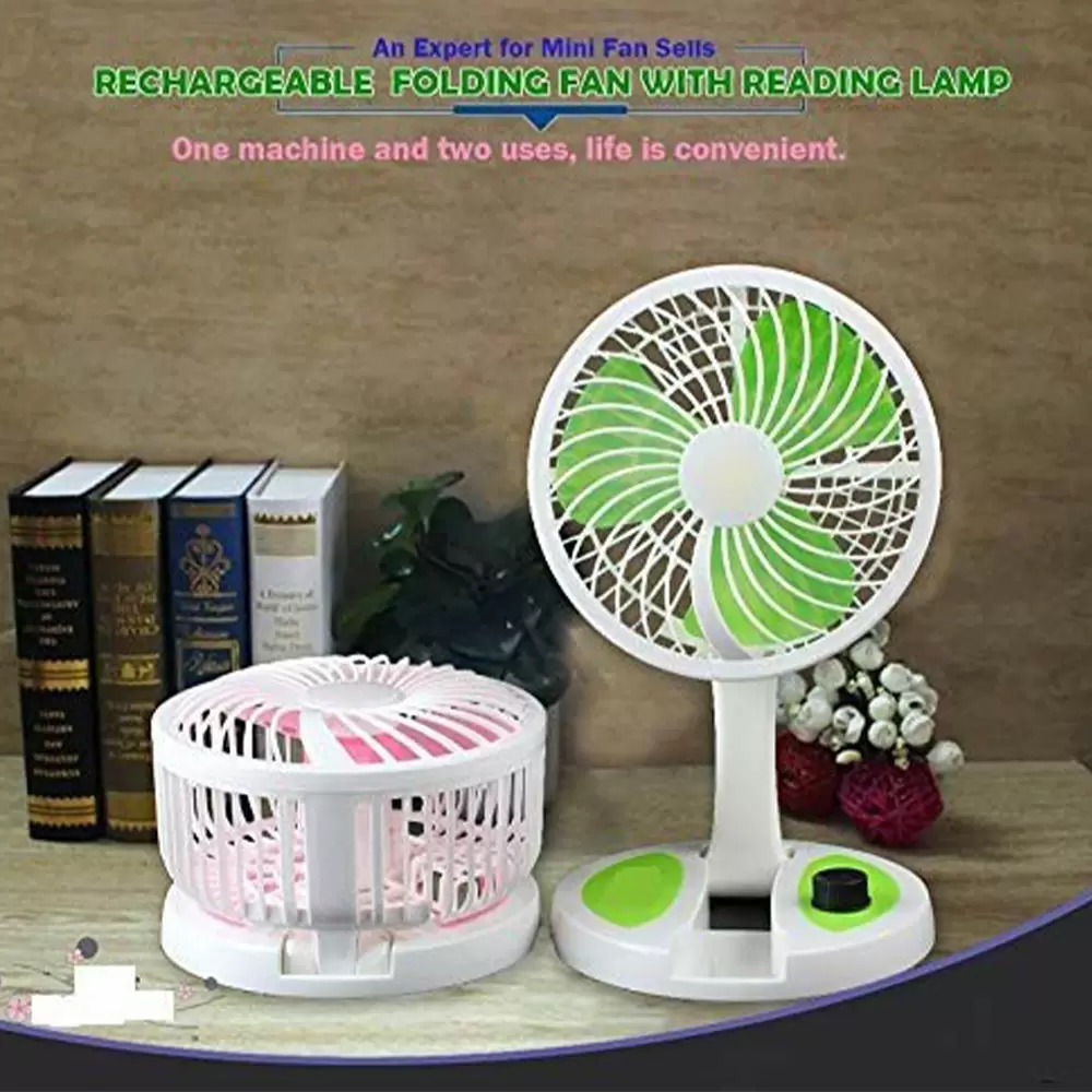 Gcy Kb KC-5811 2 in 1 Rechargeable Portable Folding fan with Reading LED Lamp (10)