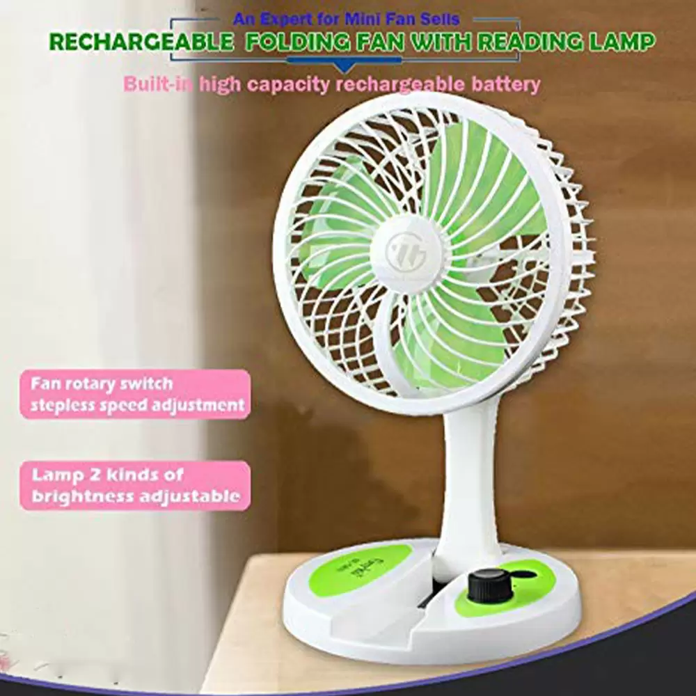 Gcy Kb KC-5811 2 in 1 Rechargeable Portable Folding fan with Reading LED Lamp (5)