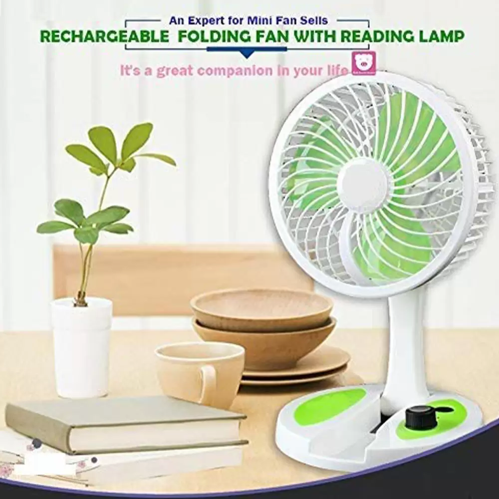Gcy Kb KC-5811 2 in 1 Rechargeable Portable Folding fan with Reading LED Lamp (9)