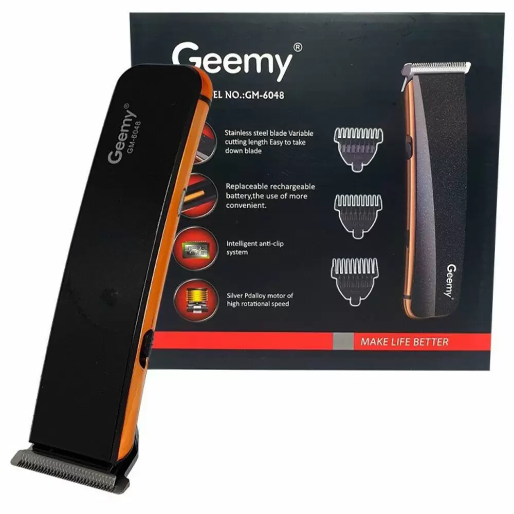 Geemy GM-6048 Professional Rechargeable Hair and Beard Trimmer with Stainless Steel Blade (8)