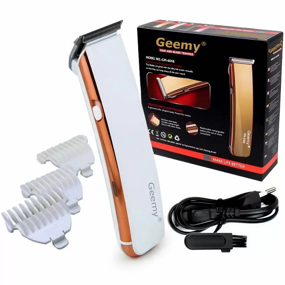 Geemy GM-6048 Professional Rechargeable Hair and Beard Trimmer with Stainless Steel Blade