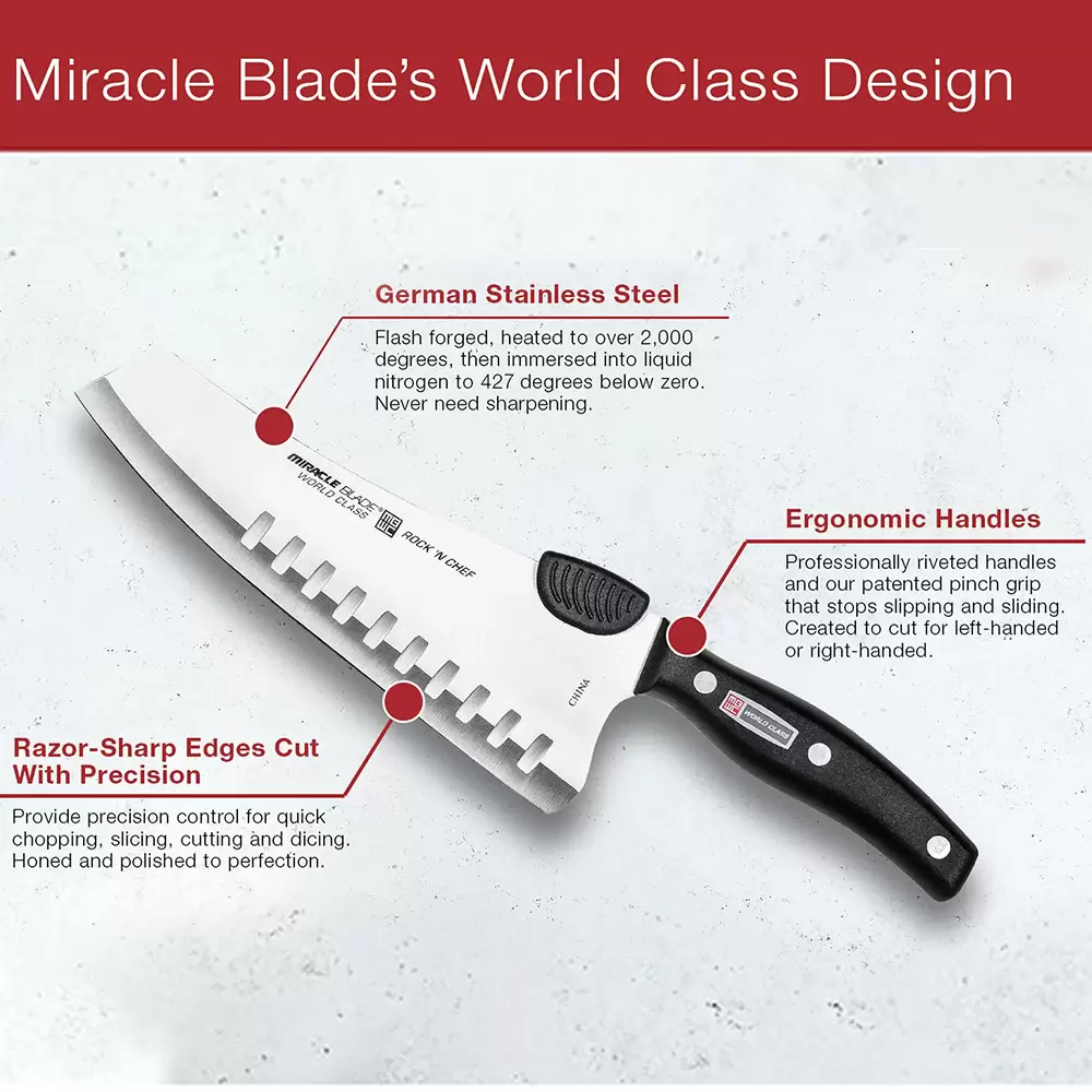 Mibacle Blade World Class 18 Piece Knife Set Stainless Steel Knives Set