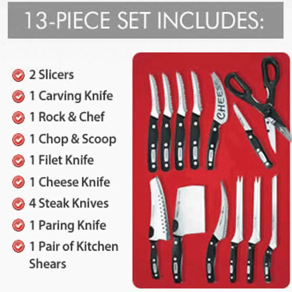 Mibacle Blade World Class 18 Piece Knife Set Stainless Steel Knives Set (3)