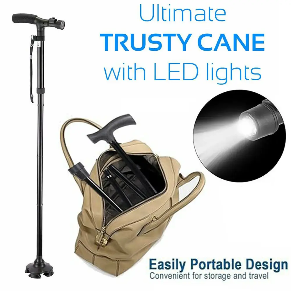Magic Cane Smart Easy Adjustable Walking Stick with LED Lights Lightweight Folding & Extendable Aluminum Folding W (12)