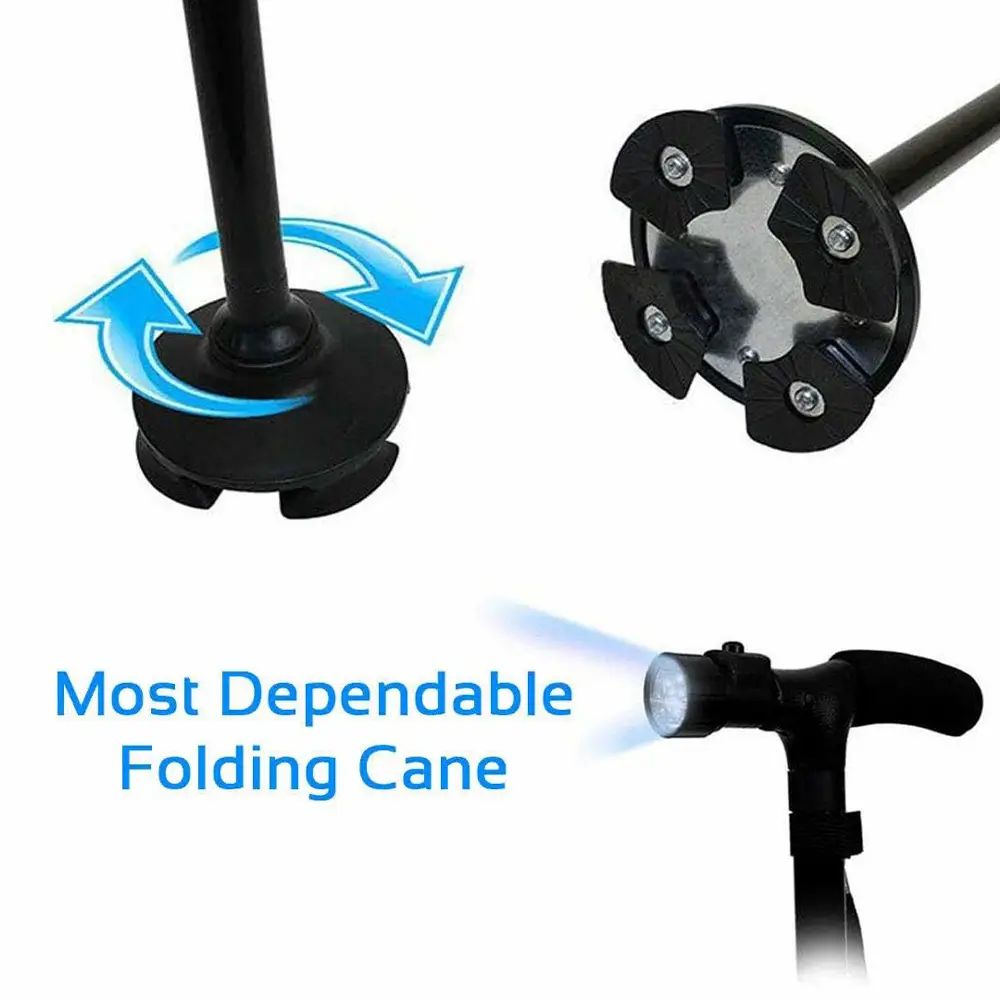Magic Cane Smart Easy Adjustable Walking Stick with LED Lights Lightweight Folding & Extendable Aluminum Folding W (4)