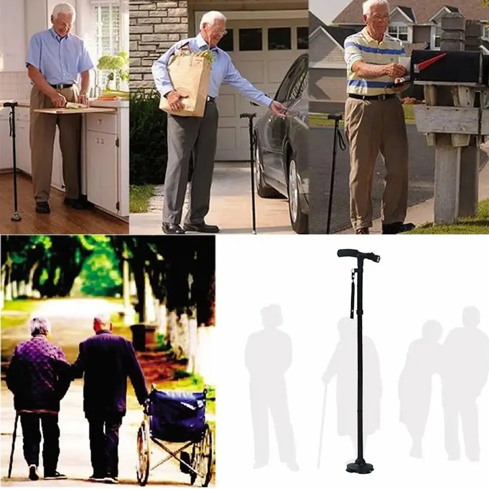 Magic Cane Smart Easy Adjustable Walking Stick with LED Lights Lightweight Folding & Extendable Aluminum Folding Wal (1)