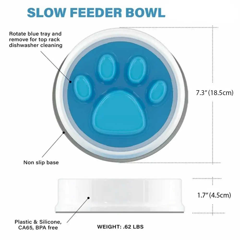 Non-Slip Slow Feeder Bowl For Dogs & Cats (1)
