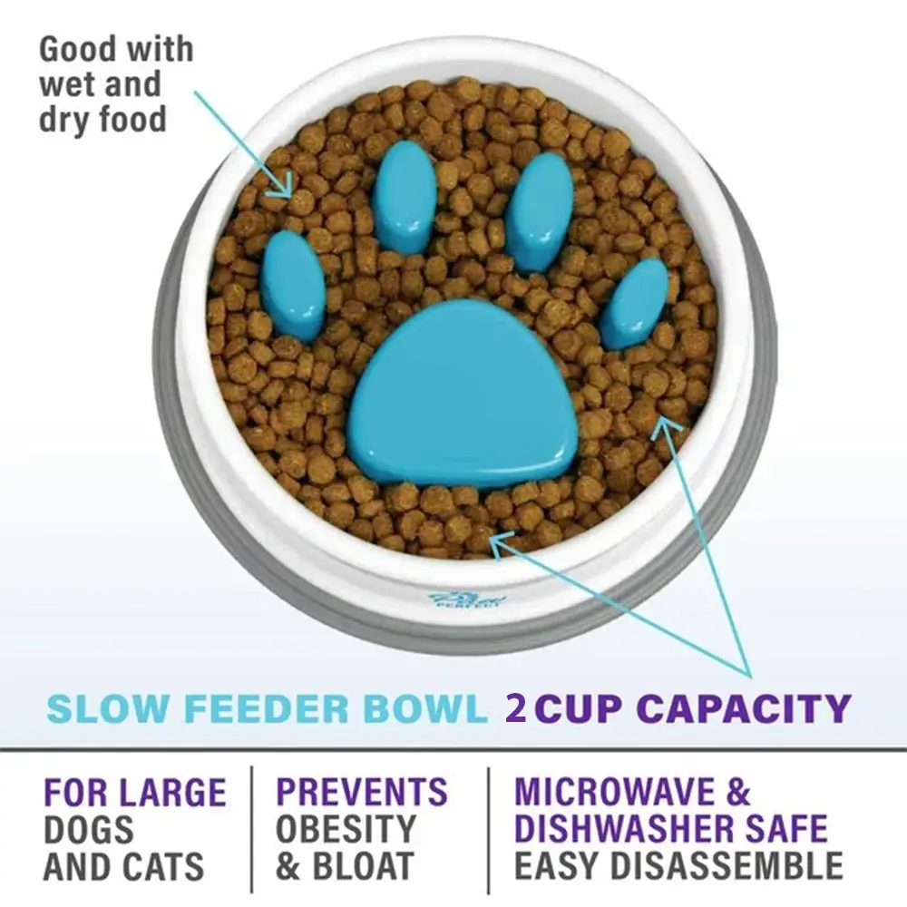 Non-Slip Slow Feeder Bowl For Dogs & Cats (6)