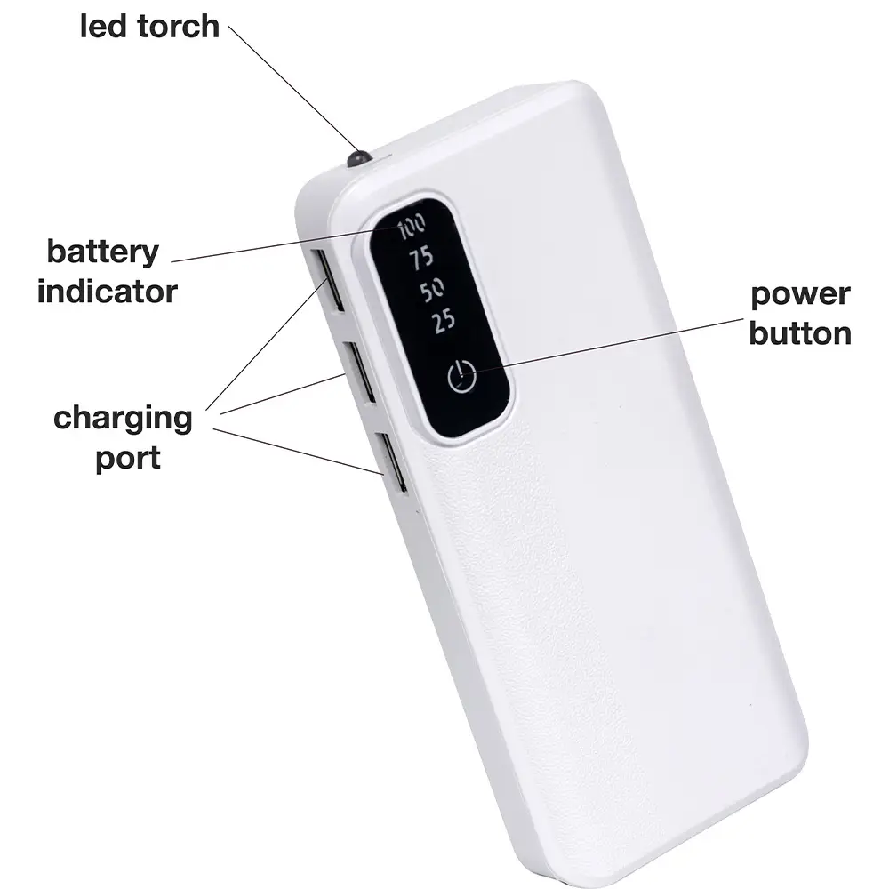 3 USB 30000mAh Power Bank with LCD Display and Torch External Battery Charger