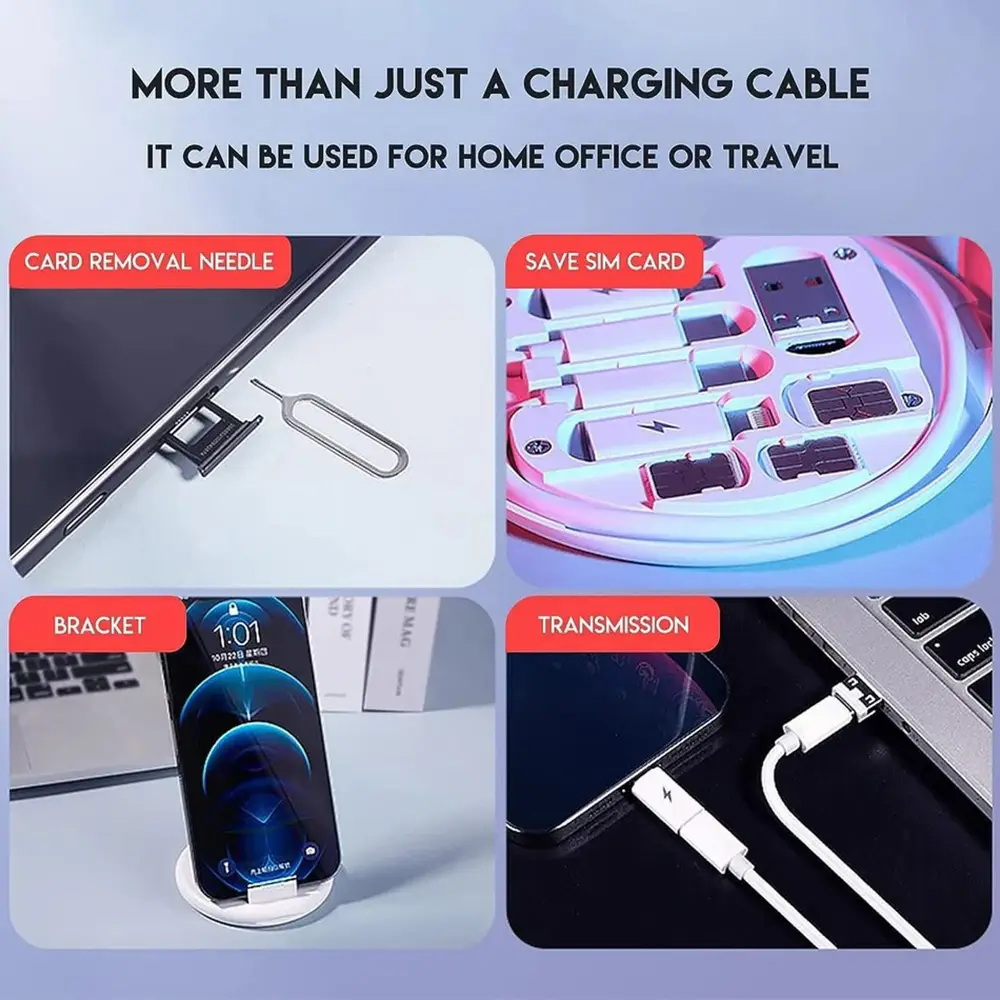 60W Fast Charging 3 In 1 Fast Charging Data Cable Set Multifunctional Mobile Phone Usb Cable Se (8)