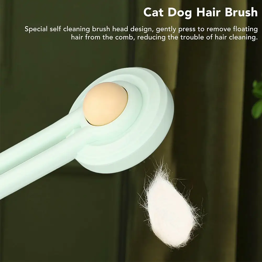 Pet Egg Yolk Massage Comb Self-cleaning Hair Removal Brush Stainless Steel Needle Pet Brush For Cats Dogs