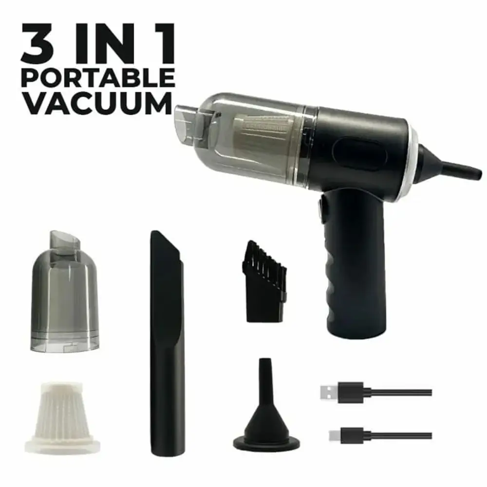 Portable Rechargeable 3 in 1 Mini Vacuum Cleaner with Blower Vacuum Cleaning Machine for Home Car Air Blowing Dusting