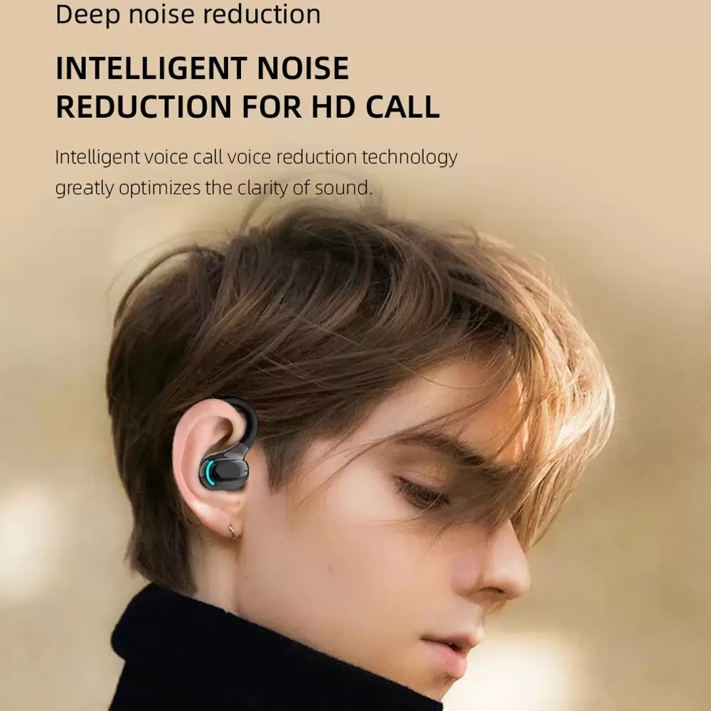 MF8 Bluetooth Wireless Headset Earphone Business Ear Hook Headphone HIFI Bass Noise Cancelling Sports Gaming Earbuds