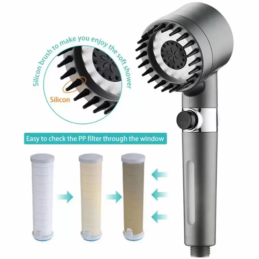 3Modes Handheld Shower Head High Pressure Water Saving Spa Massage Shower with filter (5)